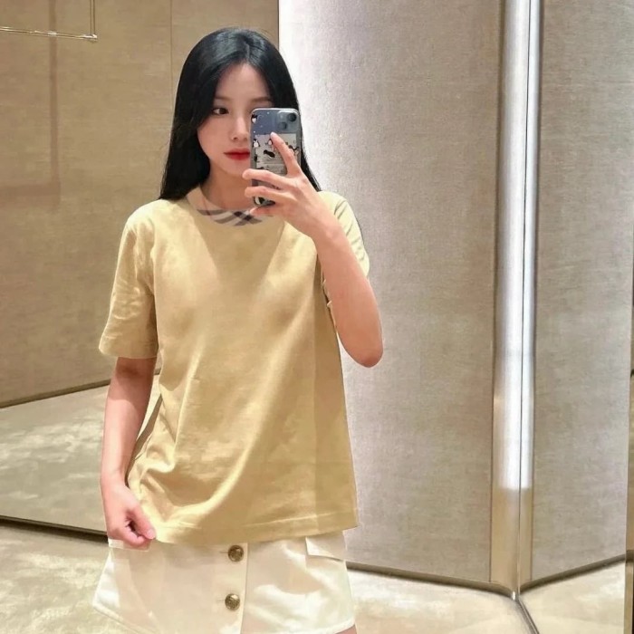 1:1 quality version  Plaid knit crew neck T-shirt 3 colors 28967940