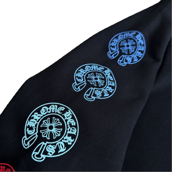 1:1 quality version Colorful Horseshoe Print Zipper Hoodie 28748497