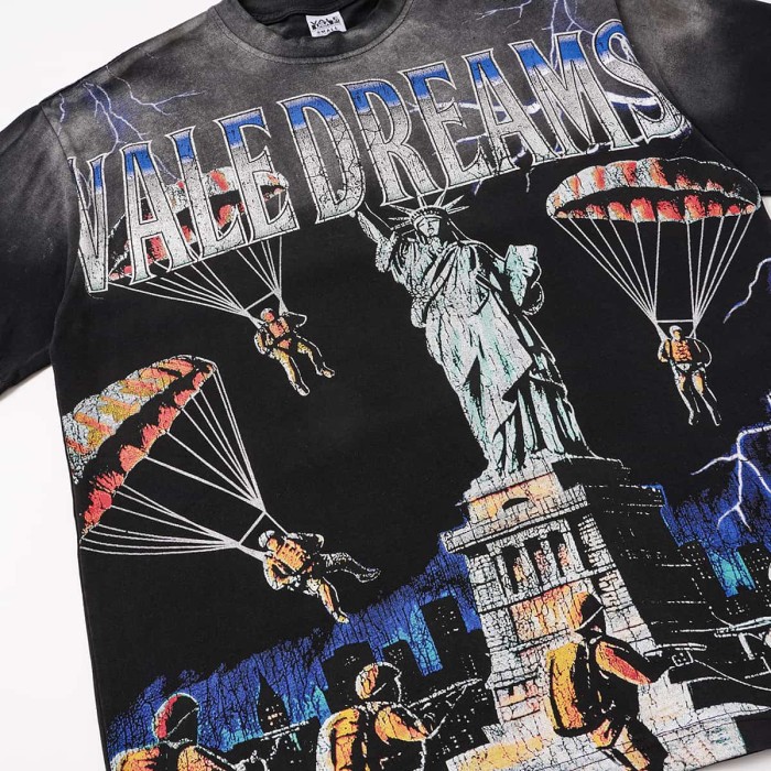 Statue Of Liberty Paratrooper Print Washed Tee 29047382