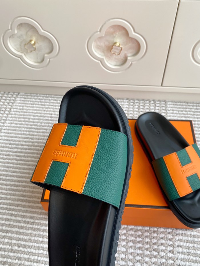 1:1 quality version 28062878 H Calfskin Slippers 5 colors