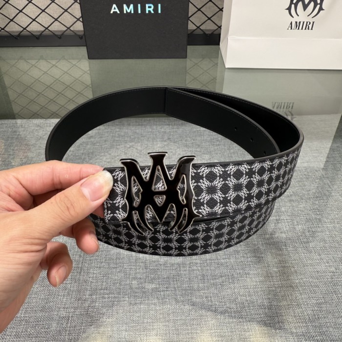 1:1 quality version Full-Print AM Logo Belt 5 colors 【Width 3.8 cm】28659912