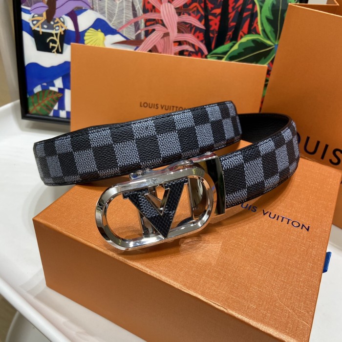 Blue Checkerboard Pattern Waist Belt【Width 3.5 cm】28549009