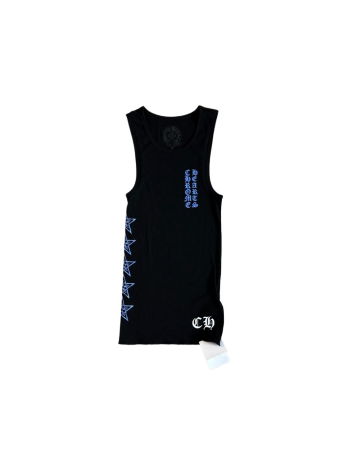 1:1 quality version Sanskrit Pentagram Blue Printed Knitted Tank Dress for girls 29033520