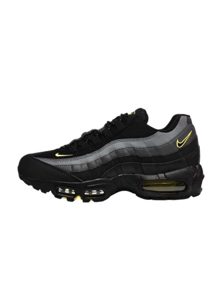 [plus-size shoes]Air Max 95 Black Grey Yellow Sneakers Air Cushion Running Shoes 29044763