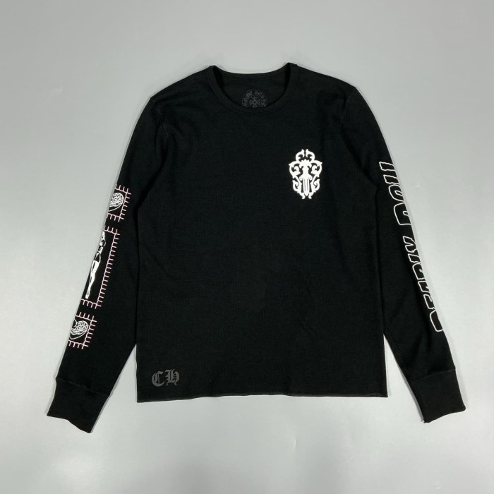 1:1 quality version Deadly Doll Co-branded Vine Graffiti Girl Print Waffle Knit Long Sleeve T-Shirt 2 colors 29093488