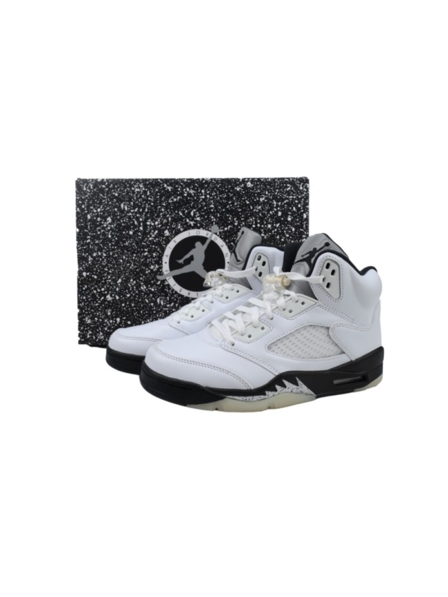 [plus-size shoes] Jordan 5  Oreo  White & Black Retro Basketball Shoes 29035491