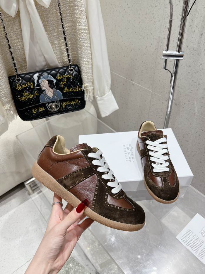 1:1 quality version M@ison 28294758 Leather Patchwork Derby Shoes 39 colors