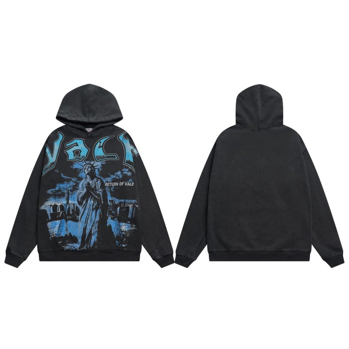 Statue of Liberty Prayer Print Washed Version Hoodie 28636875