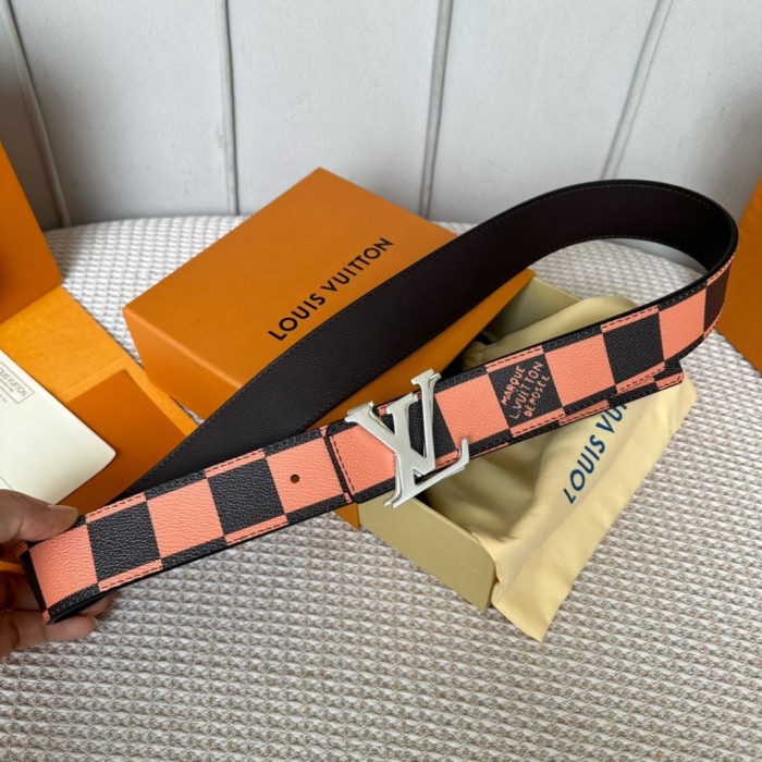 1:1 quality version Large Square Double Layer Letter Buckle Belt 6 colors【Width 4cm】
