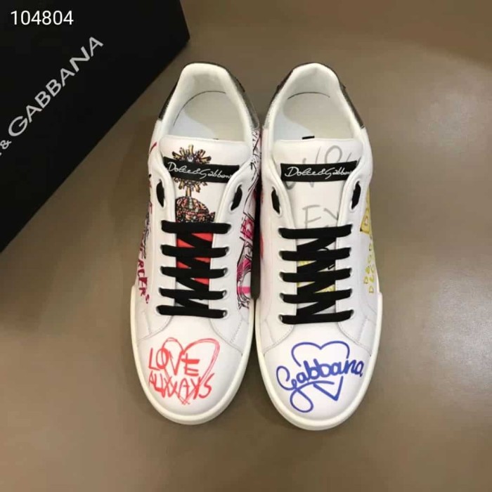 DOLCE    G@BB@N@ PORTOFINO SNEAKERS IN PRINTED NAPPA CALFSKIN   DG6