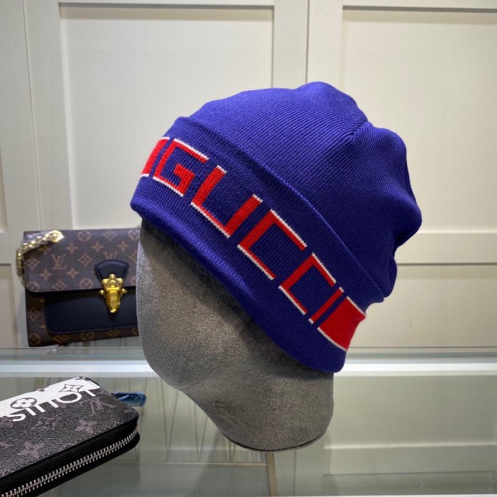 1:1 quality version Two Color Letter Jacquard Warm Knit Beanie 4 colors