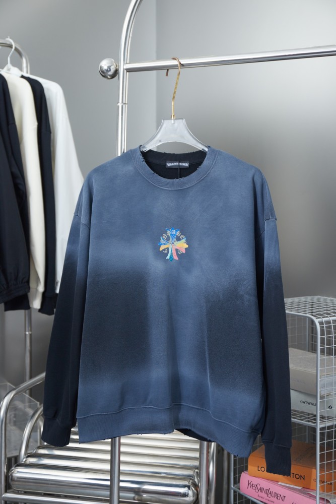 Painted Cross Sanskrit Printed Worn and Aged Sweatshirt 2 colors