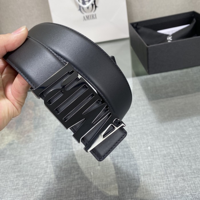 1:1 quality version Black Alphabet Buckle Belt 【Width 3.8 cm】28659977