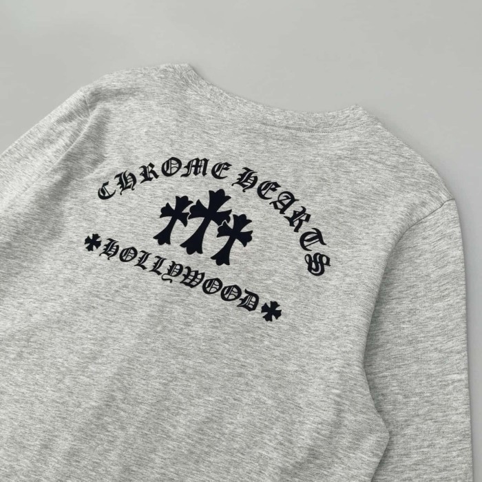 1:1 quality version Tokyo Paris Limited Embroidery Cross Flocked Cotton Long Sleeve T-Shirt 2 colors 29093461