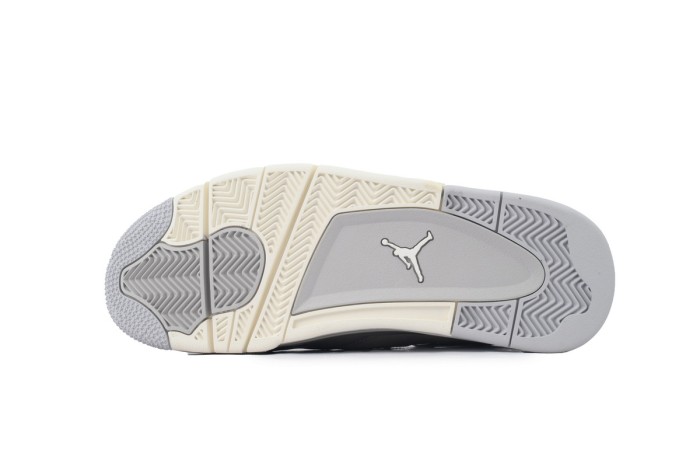 [plus-size shoes]Jordan 4    Frozen Moments  Suede & Leather  Mid-Top Sneakers 29035096
