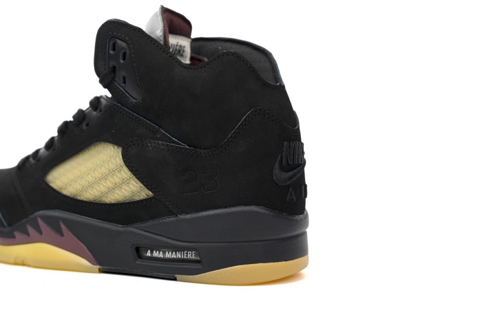 [plus-size shoes] 1:1 quality version Jordan 5  x AMM  Dusk  Black & Burgundy Basketball Shoes 29035220