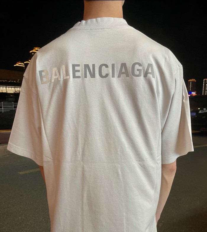 1:1 quality version Letter Logo Reflective Print Tee 2 colors 28903005