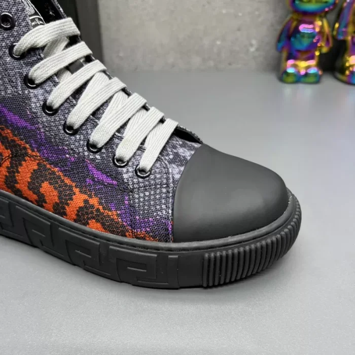 VERS@CE SNAKESKIN EMBOSSED LEATHER HIGH TOP SNEAKERS   VS65
