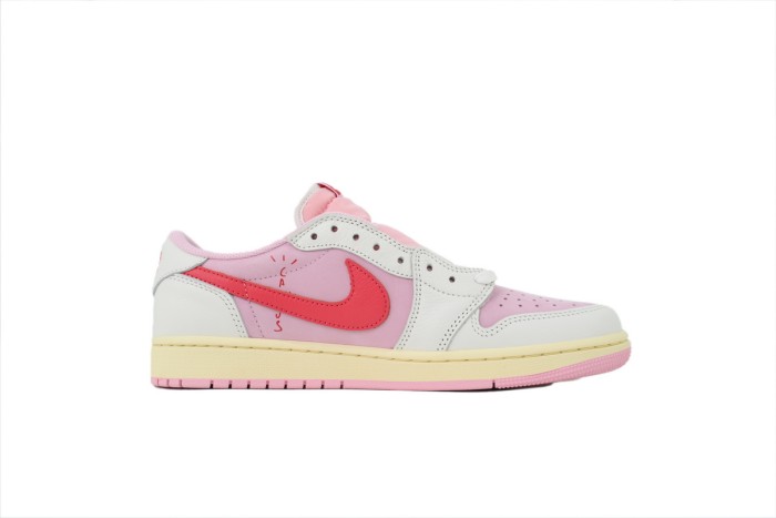 [plus-size shoes] Hot Pink Reverse Swoosh RN Version Jordan 1 Low-Top Sneakers 29030470