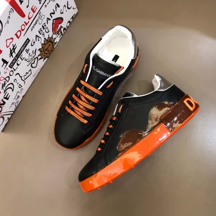 DOLCE    G@BB@N@ PORTOFINO MELT SNEAKERS IN PRINTED NAPPA CALFSKIN   DG18