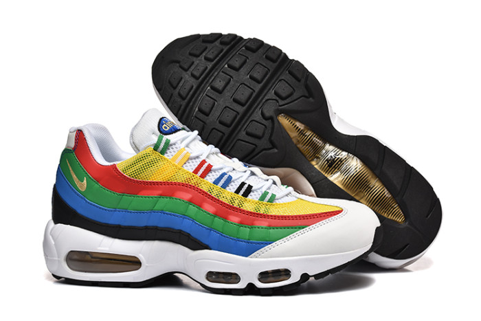 [plus-size shoes]Air Max 95 Multicolor Rainbow Mesh  Air Cushion Running Shoes 29044792