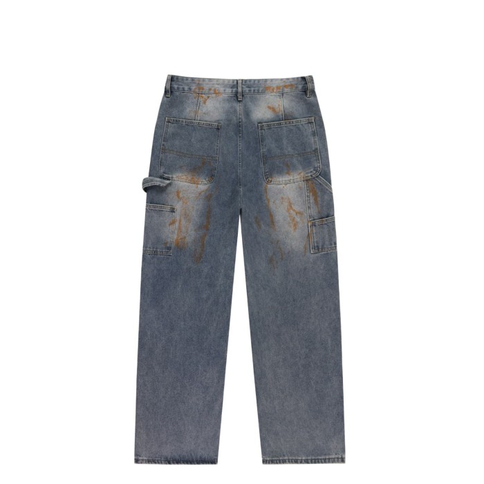 Letter Embroidery Vintage Washed Wide Leg Cargo Denim Jeans 2 colors 28978099