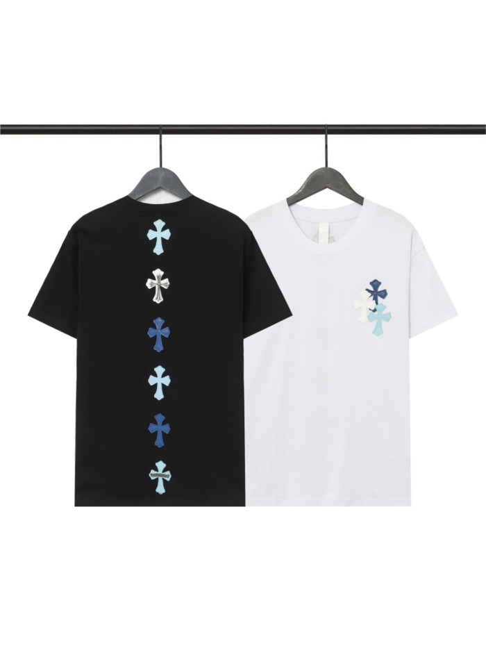 Colorful Patchwork Leather Cross tee 2 colors