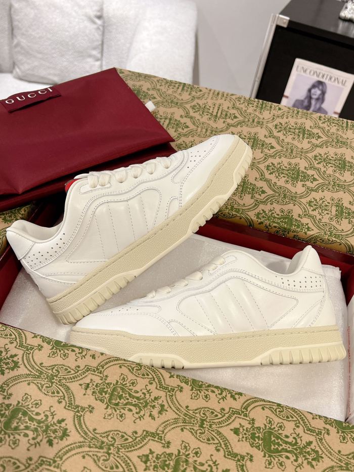 1:1 quality version Re-Web Off White Leather Sneakers with Web Detail Retro Shoes 28974525