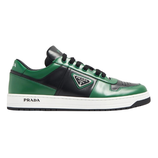 PR@DA@ DOWNTOWN LEATHER SNEAKERS GREEN PRD092