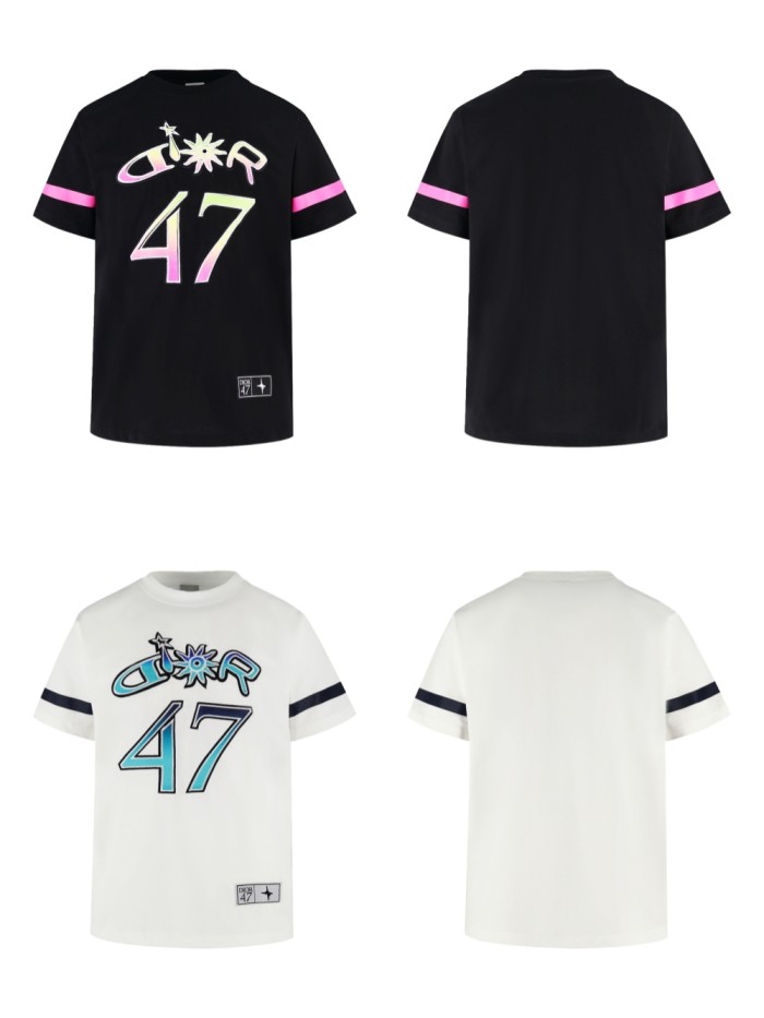 1:1 quality version Digital 47 Color Embroidered Tee 2 colors 28434160