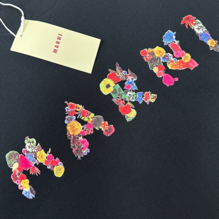 1:1 quality version Colorful Floral Letter Logo Print Tee 2 colors 28997770
