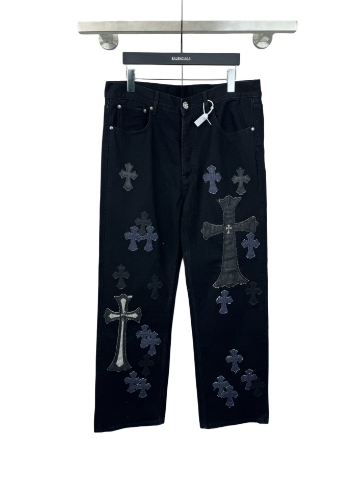 1:1 quality version Hardware Washed Patchwork Cow King Jeans 28903073