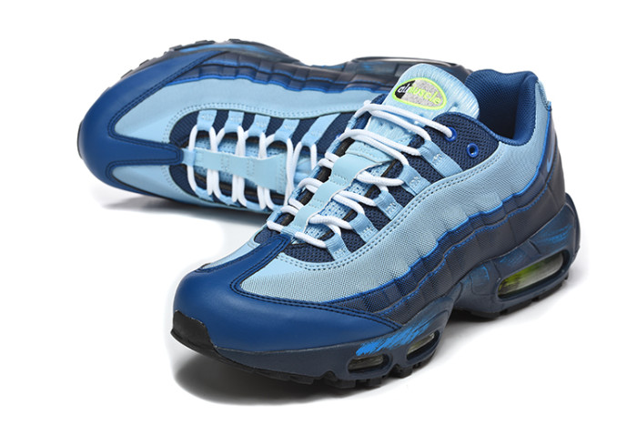 [plus-size shoes]Air Max 95 Blue Gradient Mesh  Air Cushion Running Shoes 29043566
