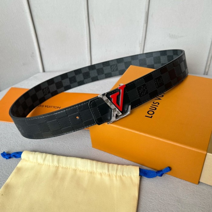 1:1 quality version Colorful Duplex Plaid Monogrammed Buckle Reversible Belt 6 colors【Width 4cm】