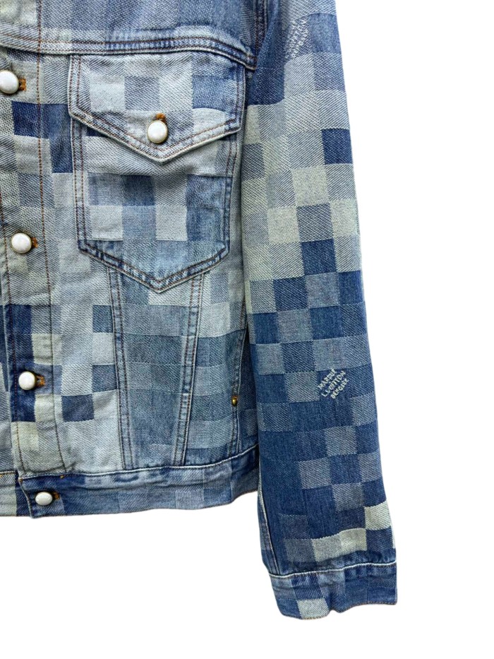 1:1 quality version Checkered Mosaic Denim Jacket 28685212