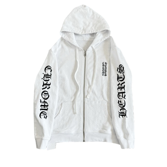1:1 quality version Full printed dark cross Vertical Lettering Logo and Sanskrit print Zipper Hoodie 2 colors 28782524