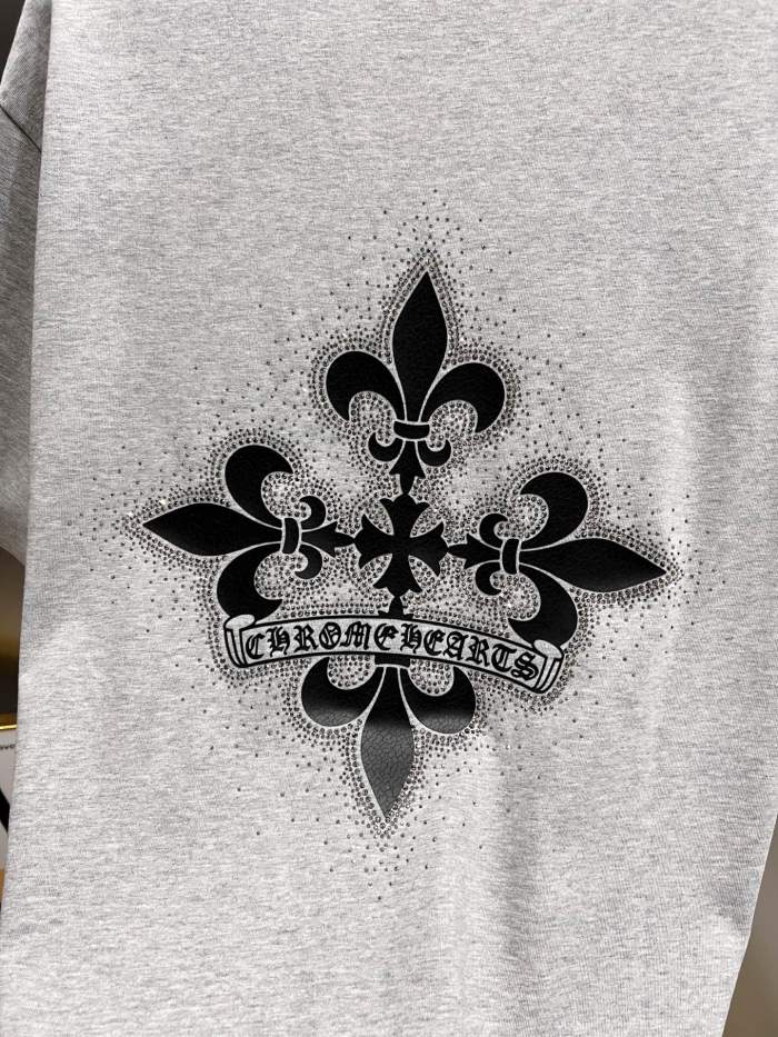 1:1 quality version Sanskrit Horseshoe & Fleur-de-lis Rhinestone Printed  Vintage Tee 3 colors 29082450
