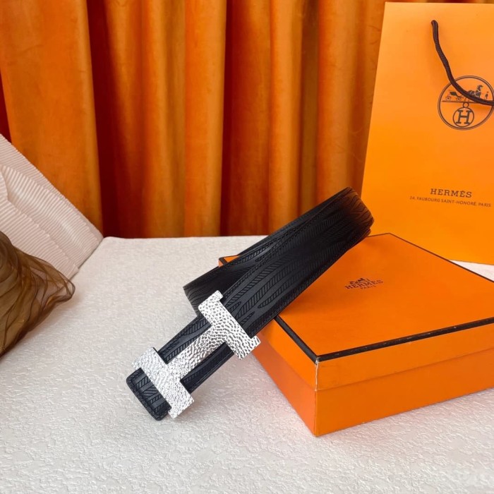 1:1 quality version Forged H-shaped Buckle Double-sided Belt【Width 3.8 cm】3 colors 28688397