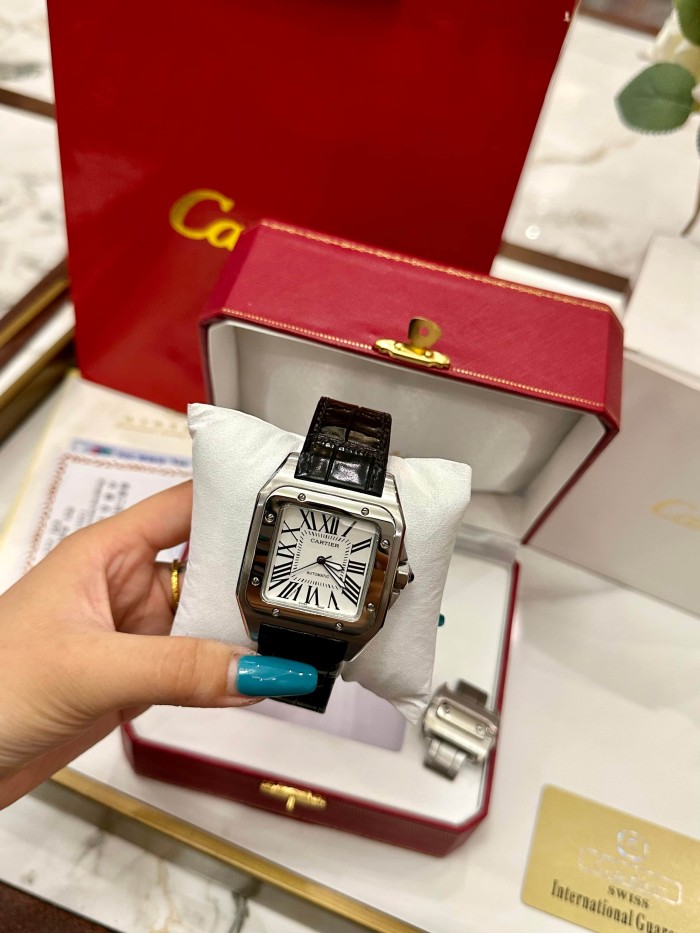 Crystal Glass and Mechanical Movement Santos Watch【Dial diameter：42mm 】28764930