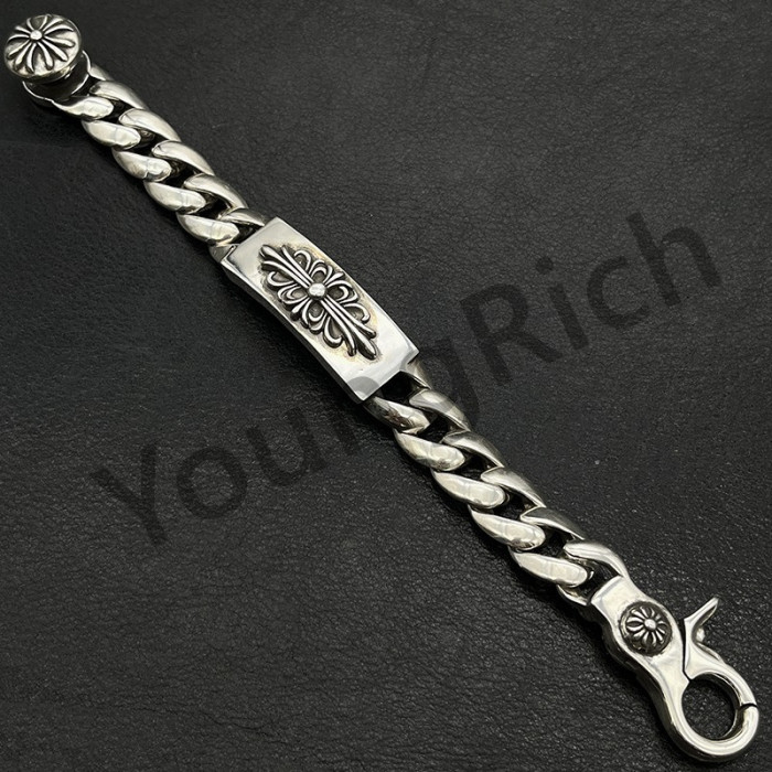 1:1 quality version CH Pure Silver Sword Lobster Buckle Long Crucifix Lobster Buckle Bracelet