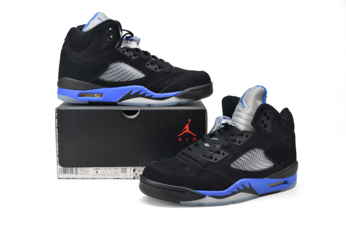 [plus-size shoes] 1:1 quality version Jordan 5 Retro  Racer Blue  Suede & Mesh Basketball Shoes 29035246