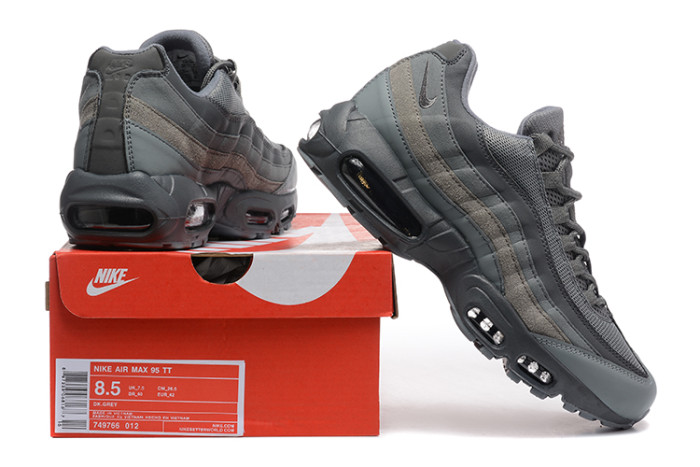 [plus-size shoes]Air Max 95 Dark Grey Mesh  Air Cushion Running Shoes 29045255