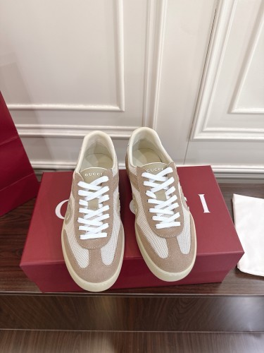 1:1 quality version Beige Mesh Suede Low Top Vintage Shoes 28974092