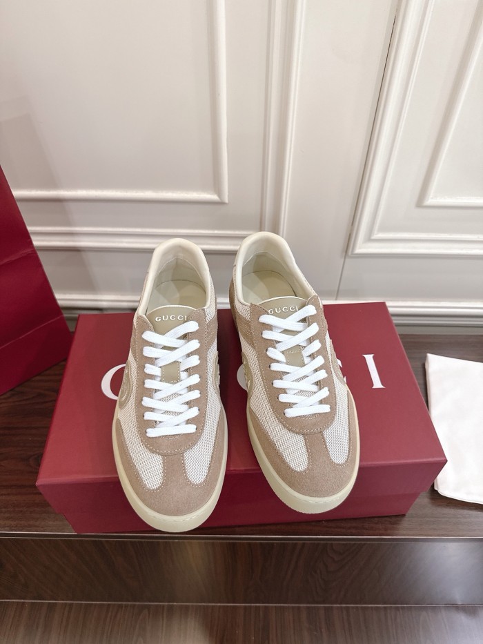 1:1 quality version Beige Mesh Suede Low Top Vintage Shoes 28974092