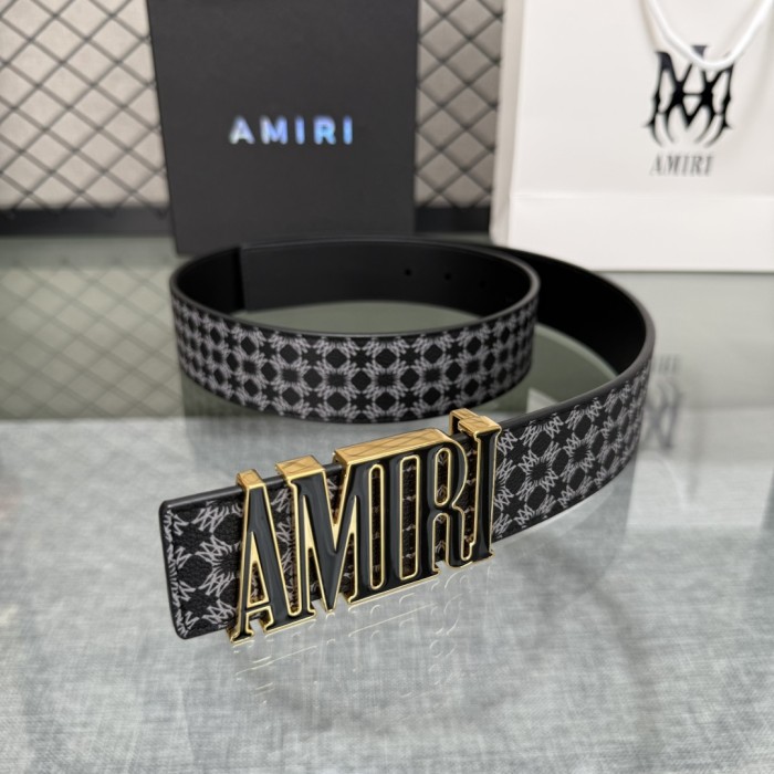 1:1 quality version Full-Print AM Logo Belt 5 colors 【Width 3.8 cm】28659912