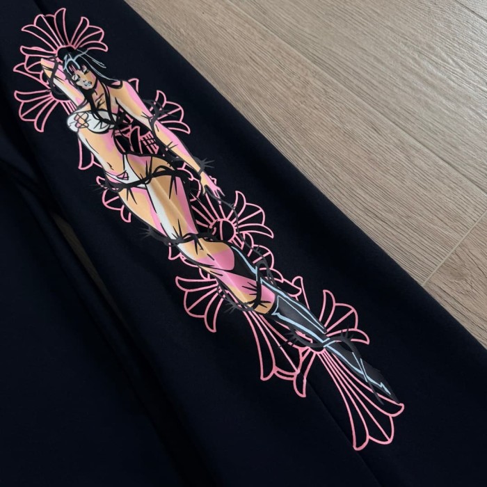 1:1 quality version Co-branded Deadly Doll Cross And Beautiful Girl Printed Sweatpants 29033525