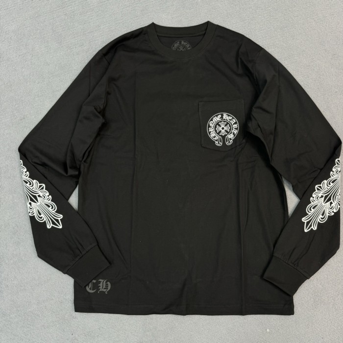 1:1 quality version Paris Limited Letter Flower Arm Long Sleeve T-Shirt