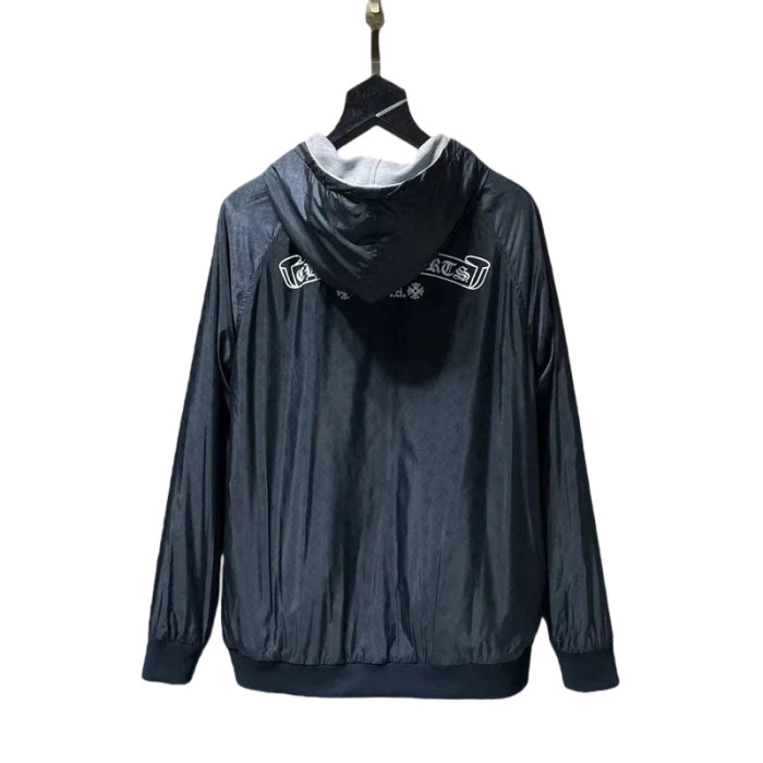 Gray-Blue Reversible Zipper Hoodie 28770364