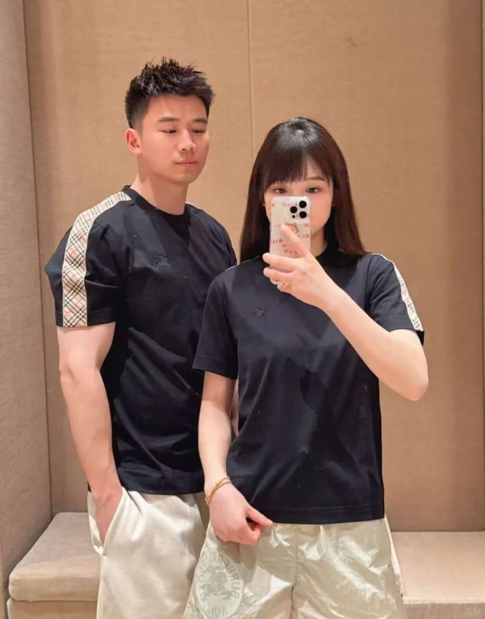 1:1 quality version Plaid webbing war horse flat embroidery T-shirt 2 colors 28967931
