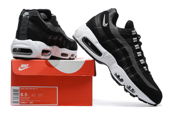 [plus-size shoes]Air Max 95 Black White Gradient Safari Print Running Shoes 29066651